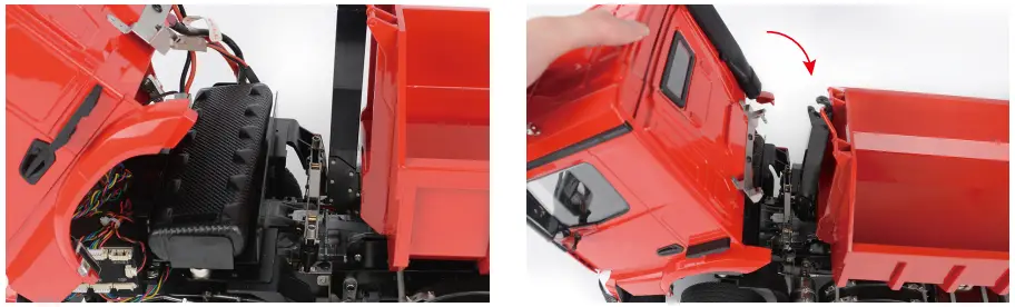 VV JD00064 1 14 8X8 Roll Off Hydraulic Dump RTR Truck - Place the battery