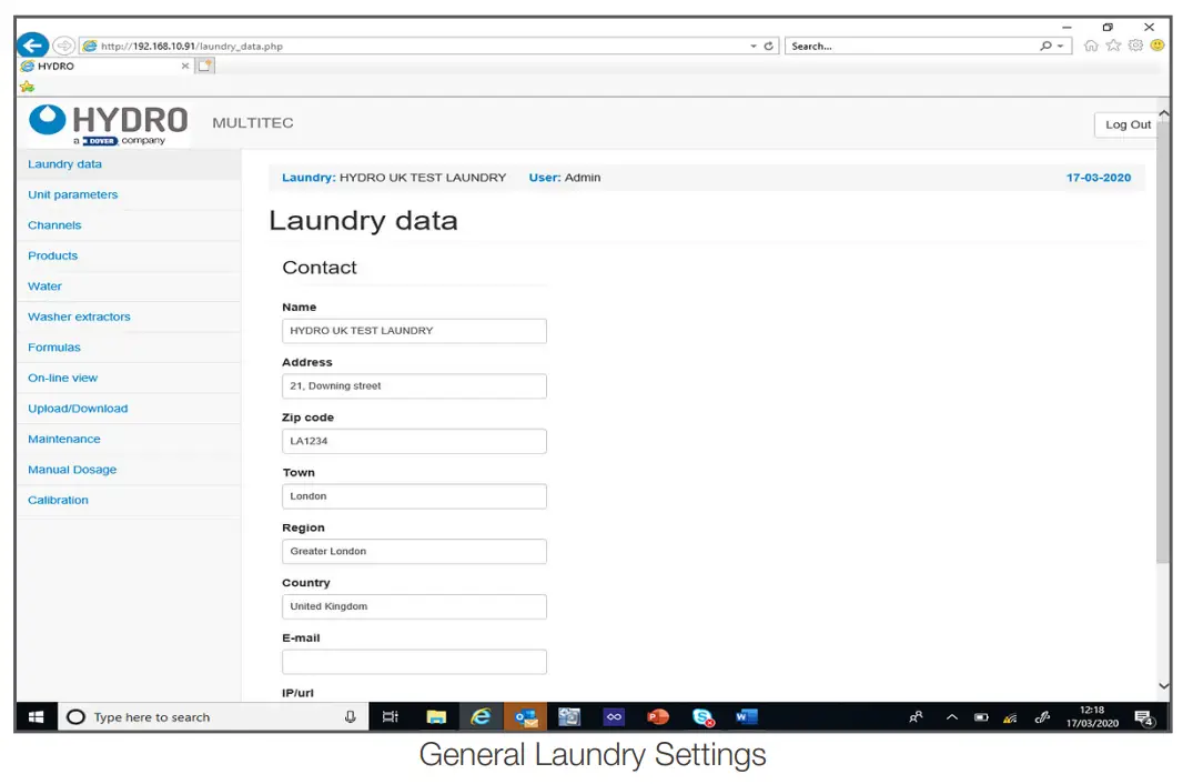 General Laundry Settings