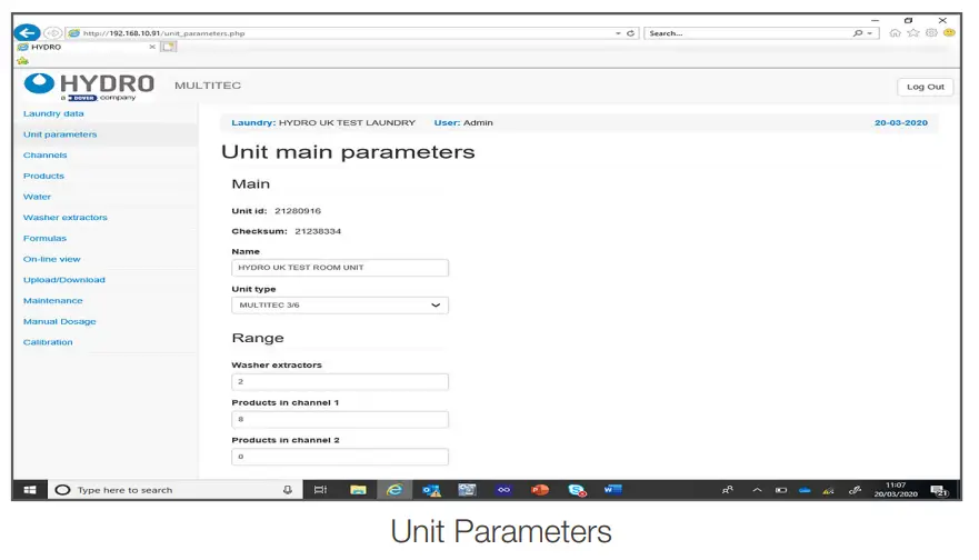 Unit Parameters