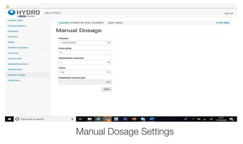 Manual Dosage Settings