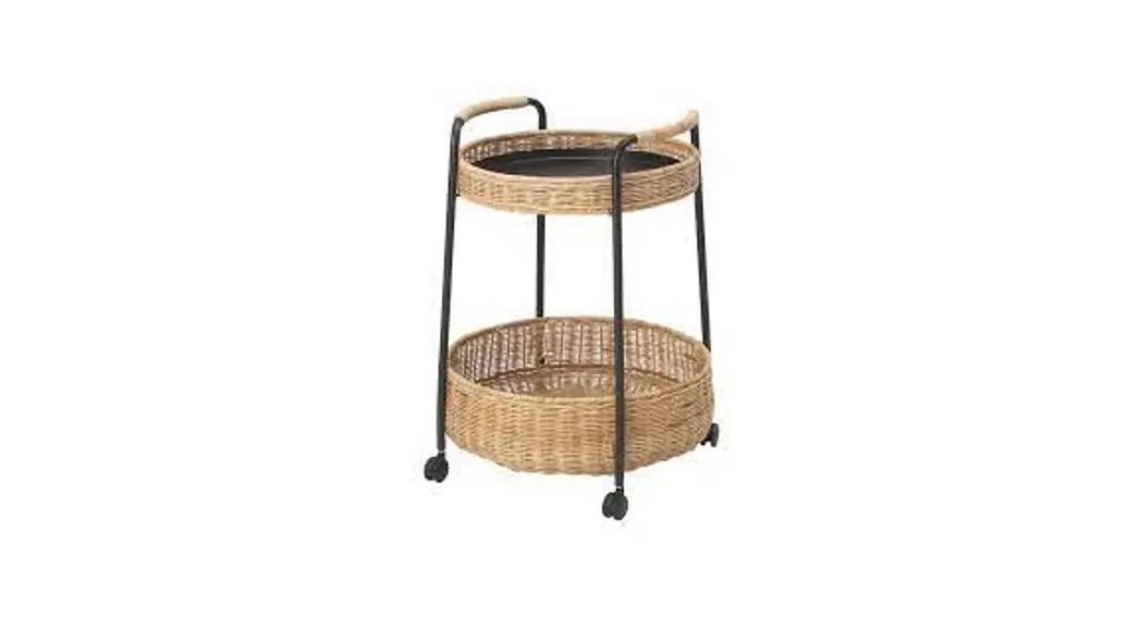 Ikea Lubban Trolley Table With Storage Rattan Anthracite Instructions