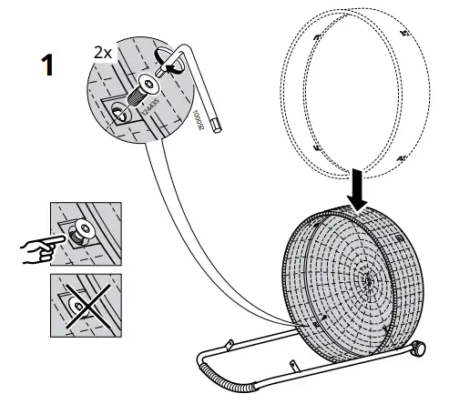 IKEA LUBBAN Trolley Table With Storage Rattan Anthracite - Fig1