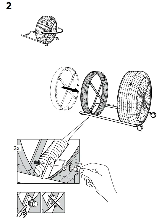 IKEA LUBBAN Trolley Table With Storage Rattan Anthracite - Fig2