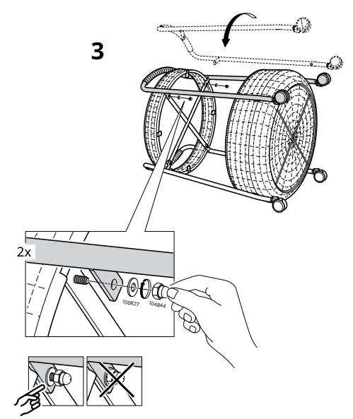 IKEA LUBBAN Trolley Table With Storage Rattan Anthracite - Fig3