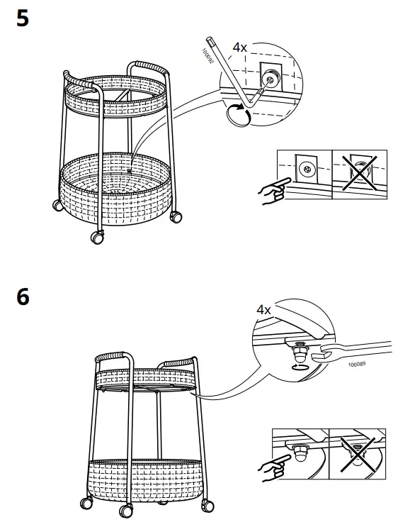 IKEA LUBBAN Trolley Table With Storage Rattan Anthracite - Fig5