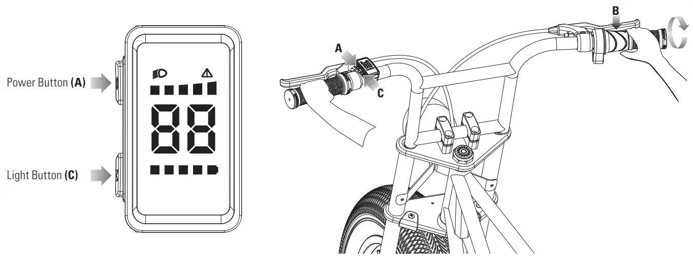 Razor rambler 20 Adult Electric Bike - Headlight and Taillight