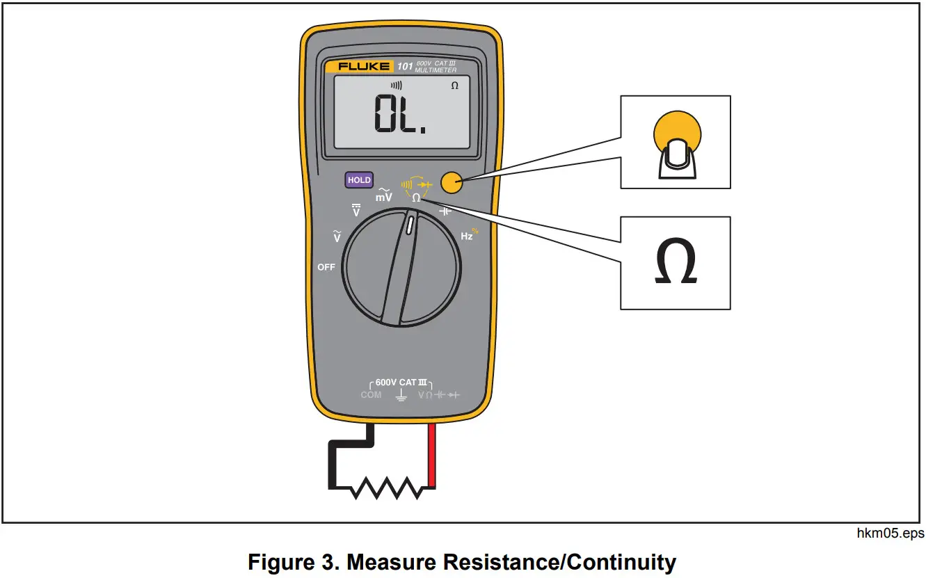 FLUKE 101 Basic Digital Multimeter - Test for Continuity