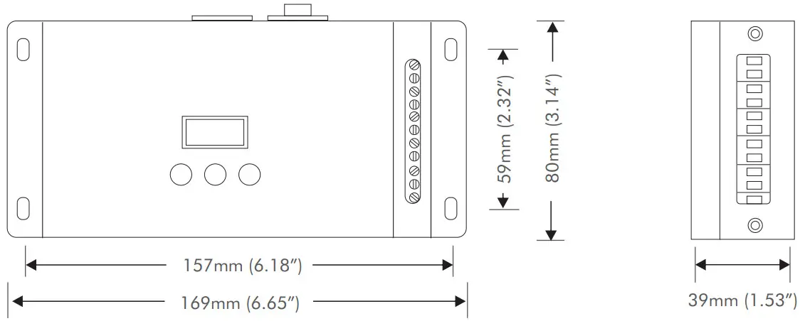 LED WORLD LIGHTING LT 995 DMX-RDM Decoder - PRODUCT DIMENSION
