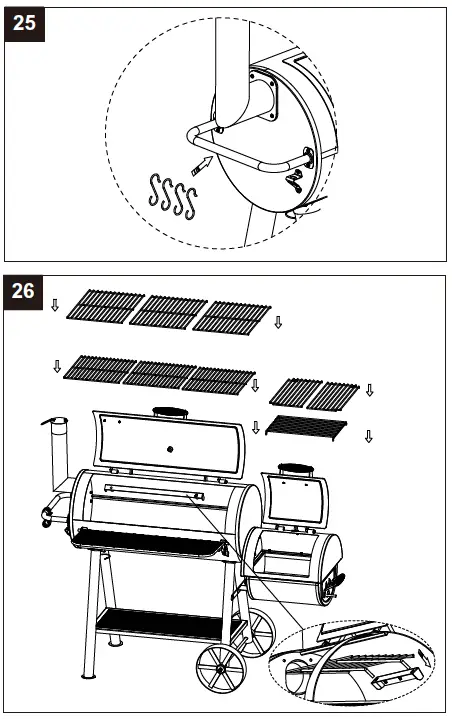 Captiva Designs E02GR016 Charcoal Grill with Offset Smoker-fig-16