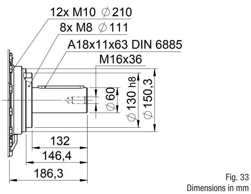 Danfoss BOCK F76 Open Type Compressor - Dimensions 1