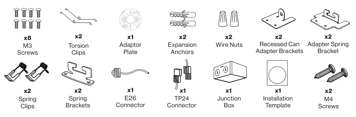 Sunco Lighting 13 Inch LED Ceiling Night Light Selectable CCT - COMPONENTS