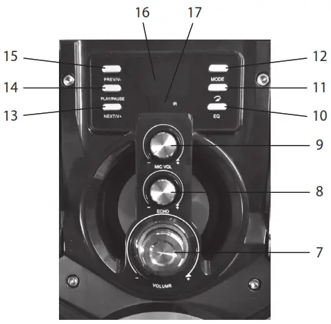 media tech MT3150 Partybox BT Wireless Speaker - Front view