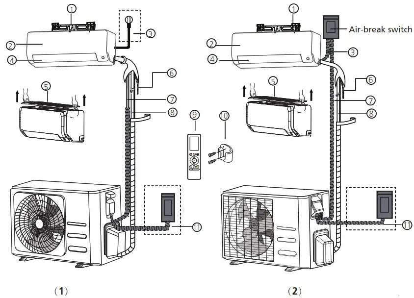 inventor LEUVI 24WFI Wall Mounted Unit Air Conditioning System - Unit Parts 1