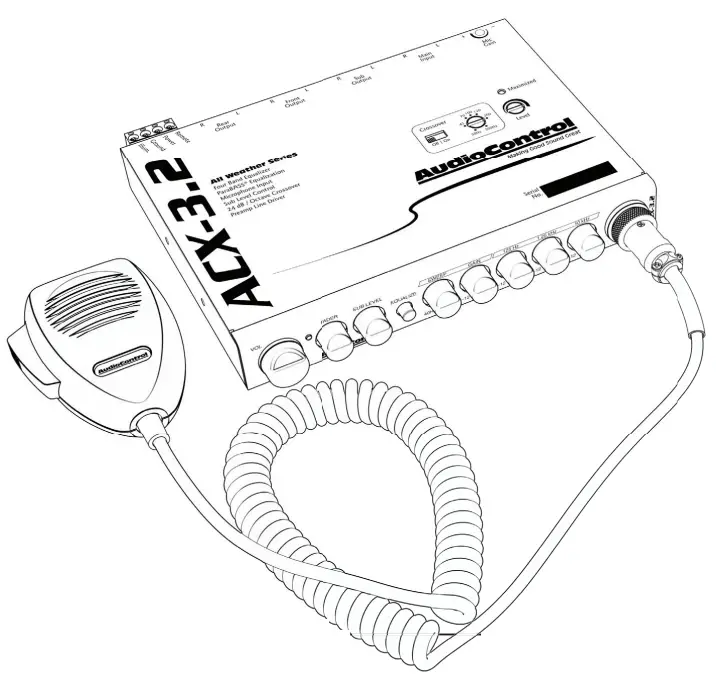AudioControl ACX 3 2 All Weather Equalizer with Paging Mic -