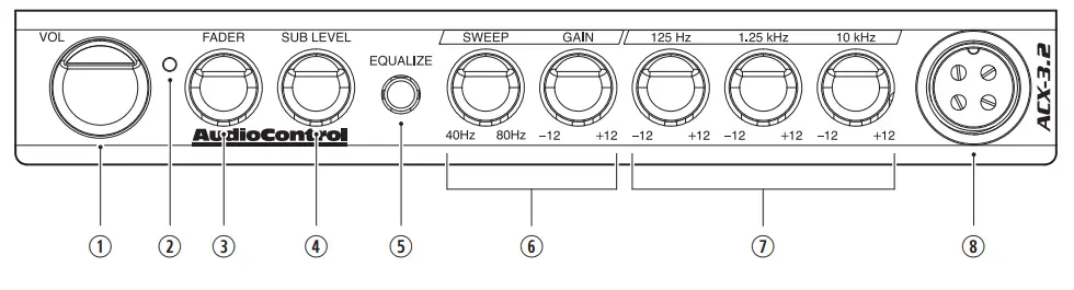 AudioControl ACX 3 2 All Weather Equalizer with Paging Mic - Volume Control
