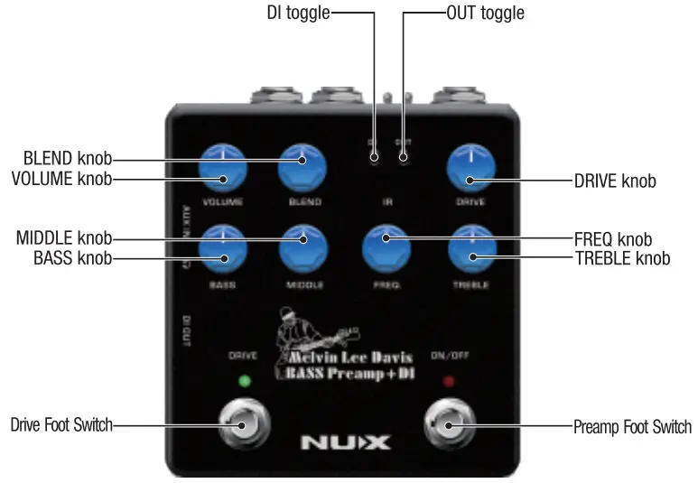 NUX NBP-5 Melvin Lee Davis Bass Preamp DI IR Interfaz - fig 2