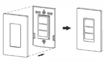EarthTronics ECWSBP 5 Key Battery Powered Wall Switch Instructions - Attach the wall plate