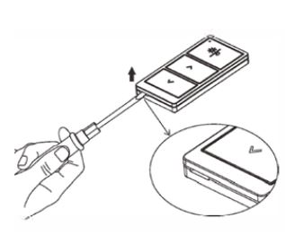 EarthTronics ECWSBP 5 Key Battery Powered Wall Switch Instructions - Open the cover of the remote control