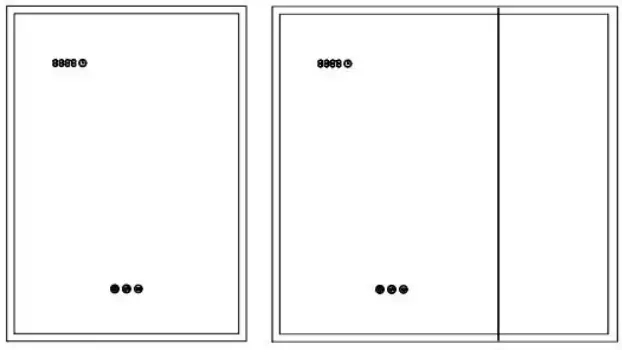 UNBRANDED S-YIQIKJ-05 Rectangular Silver Aluminum Surface Mount Bi-View Medicine Cabinet