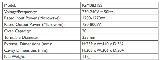 Igenix-IGM0821SS-800W-20L-Digital-Solo-Microwave-FIG-4
