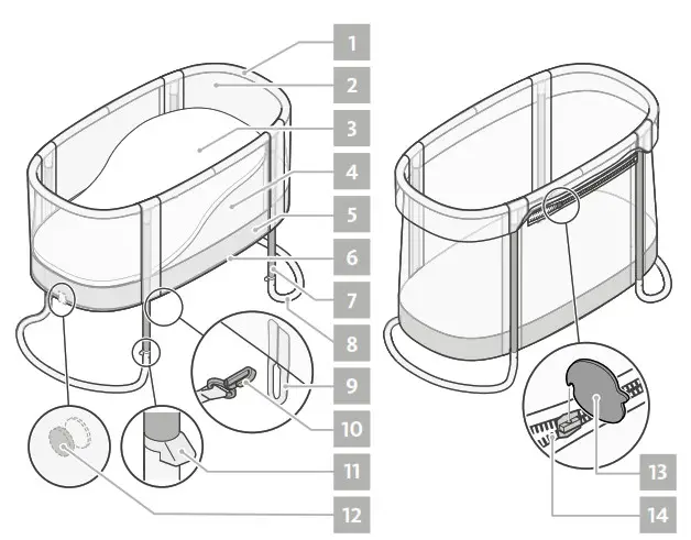 BABYBJ RN Baby Crib Bassinet - Overvew