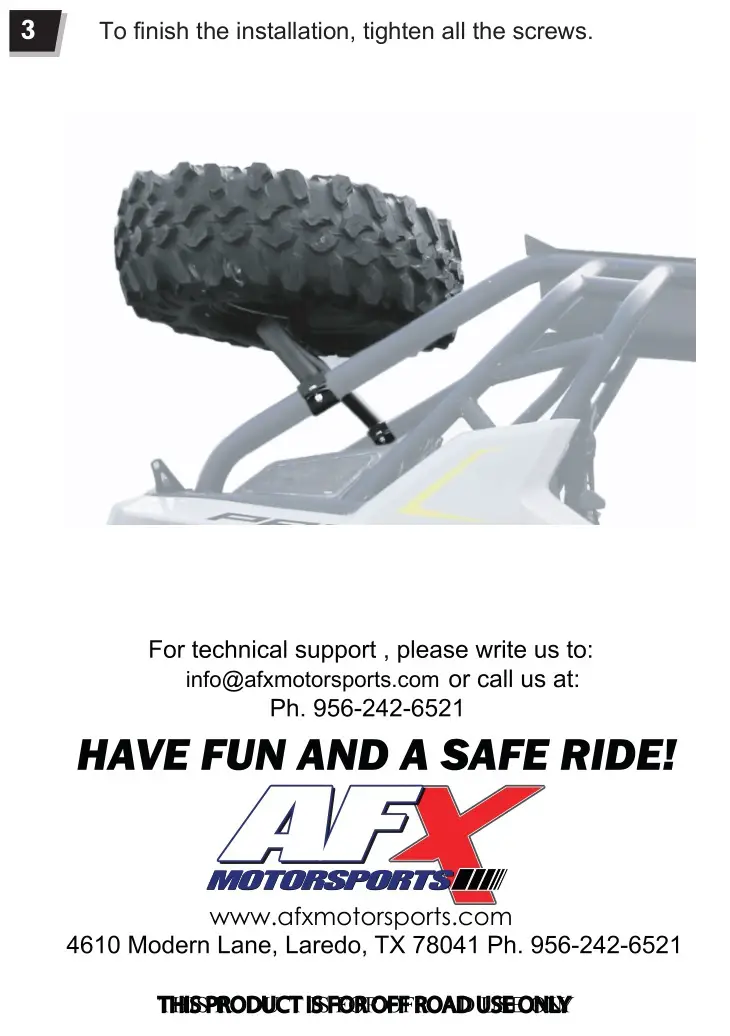 AFX MOTORSPORTS POR037 Spare Tire Carrier - HOW TO INSTALL 3