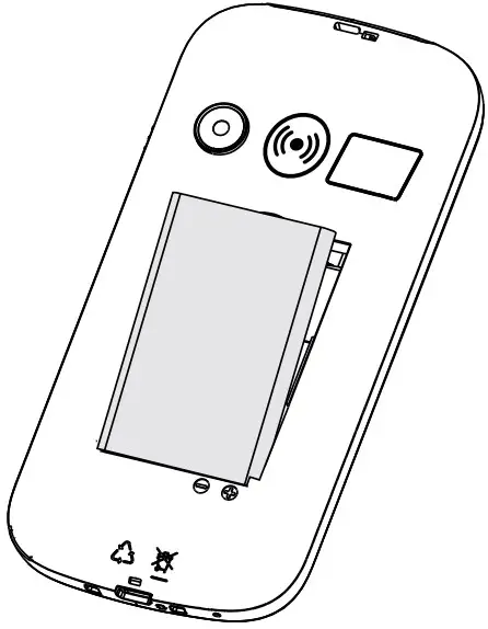 doro 1380 Mobile phone - Insert the battery