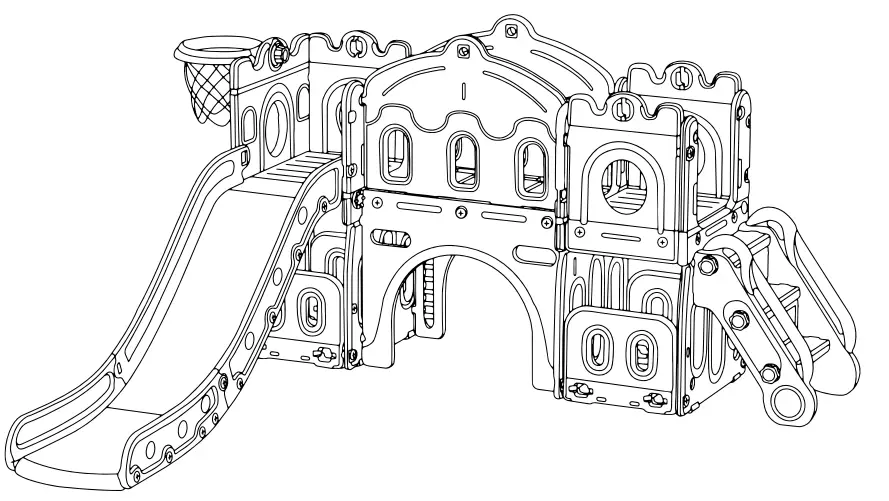UNBRANDED LMM00007F Green-Pink Indoor-Outdoor Kids Climbers Playhouse