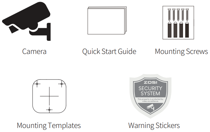 ZOSI ZG2258D Wired IP Security Camera - in the Box