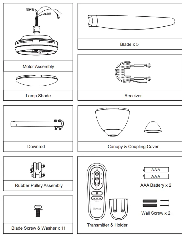 Vannus-i6-5B-40-LED-Ceiling-Fan-FIG.1