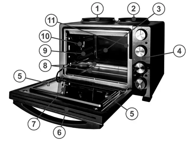Westfalia Km 3300 Mini Kitchener With Rotisserie And Circulating Air - description