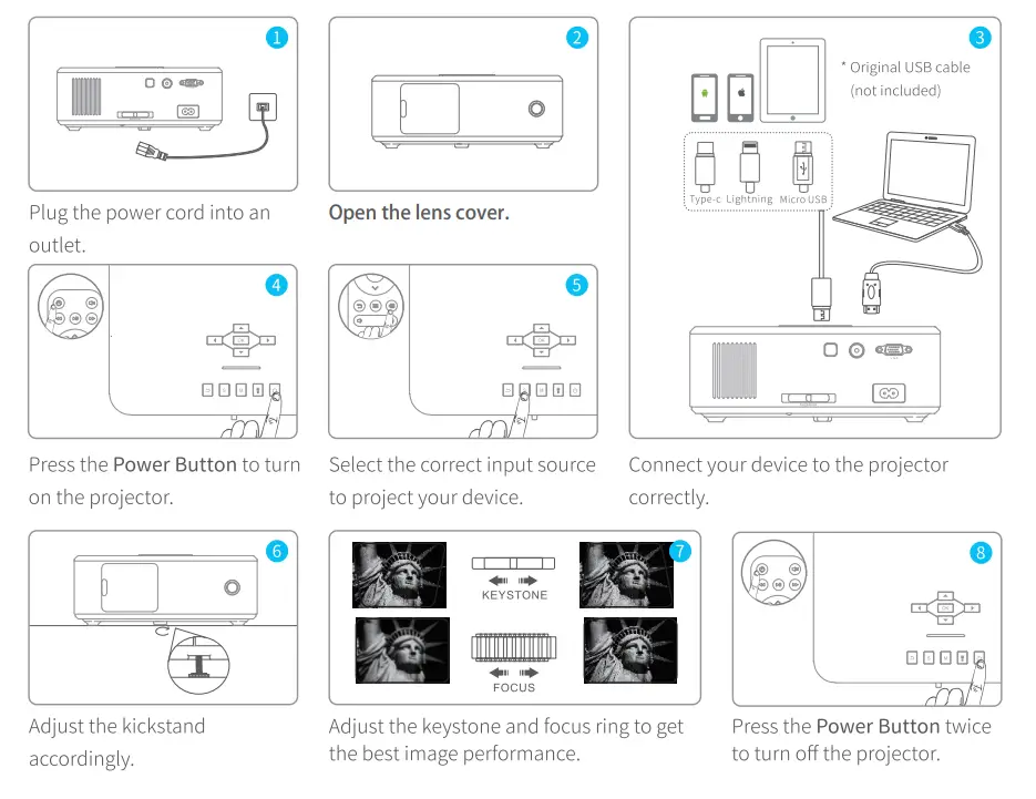Pericat S20 Mini 1080P Wifi Video Projector - fig