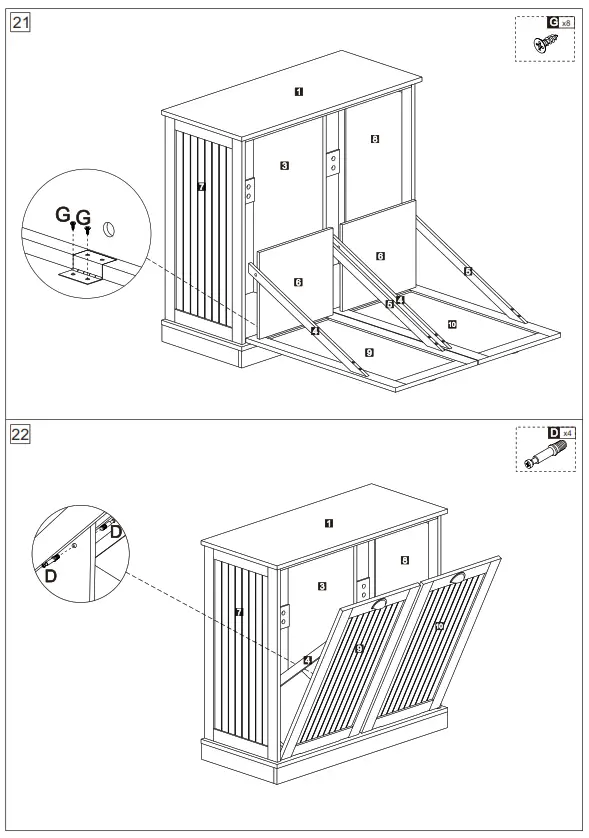 Tileon AYBSZHD2282 Freestanding Linen Cabinet - fig 21