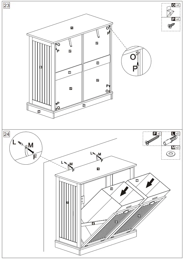 Tileon AYBSZHD2282 Freestanding Linen Cabinet - fig 22