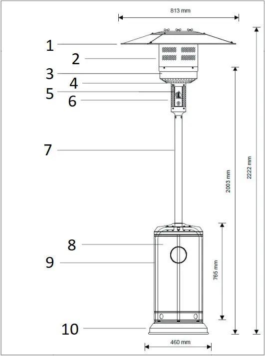 Megaflis 547705 Outfit Terrace Heater - d2