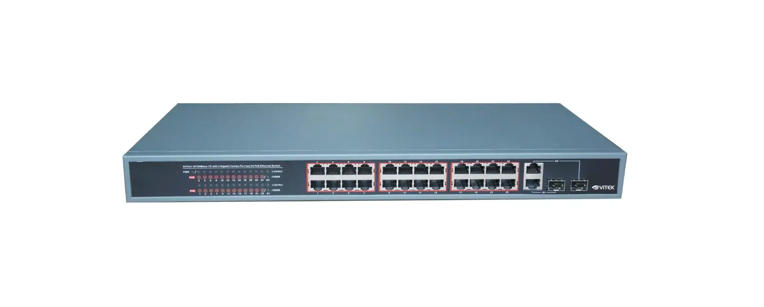 Vitek Vt-24p370ws 16 Port L2 Web Smart Ethernet Switch With Poe Injector User Guide