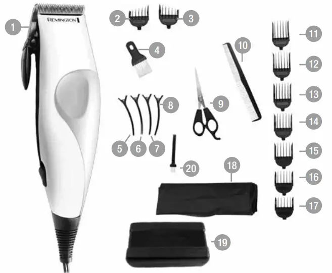 REMINGTON HC2000 Series Haircut Kit - KEY PARTS