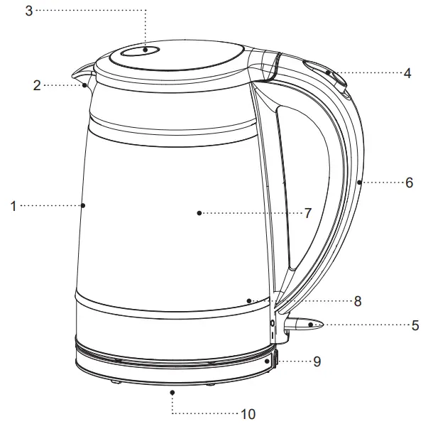 BRAYER BR1062 Electric Kettle - DESCRIPTION