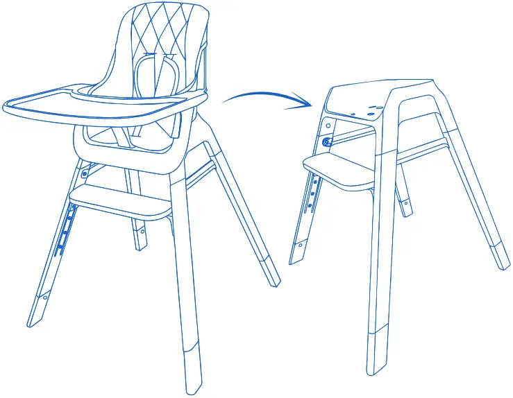 kikka boo Modo 2 In 1 Wooden Highchair A1