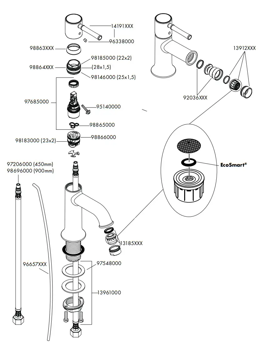 Hansgrohe 14111XXX TALIS C Lever Sink Faucet DN15 - fig 4