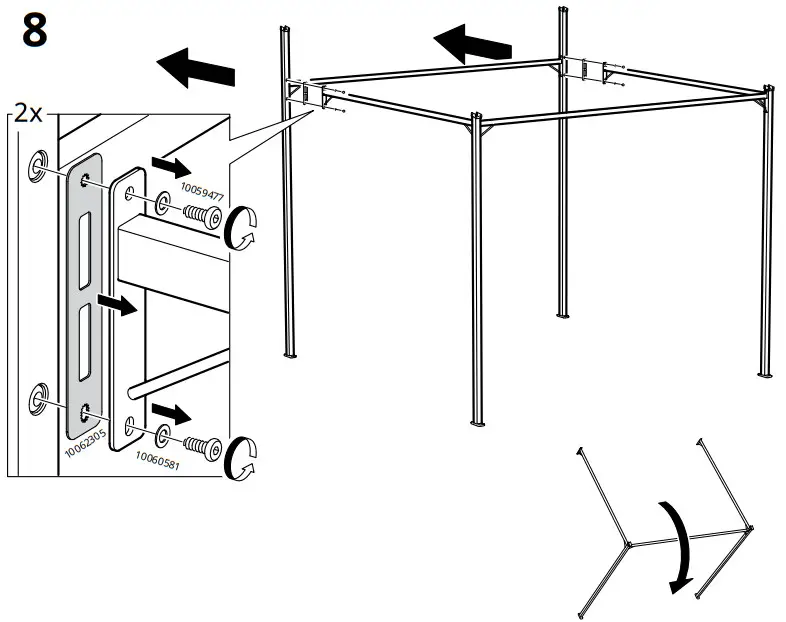 IKEA AA 2266758 1 GUNNÖN Gazebo Dark Grey 238x233 cm - Figure 10