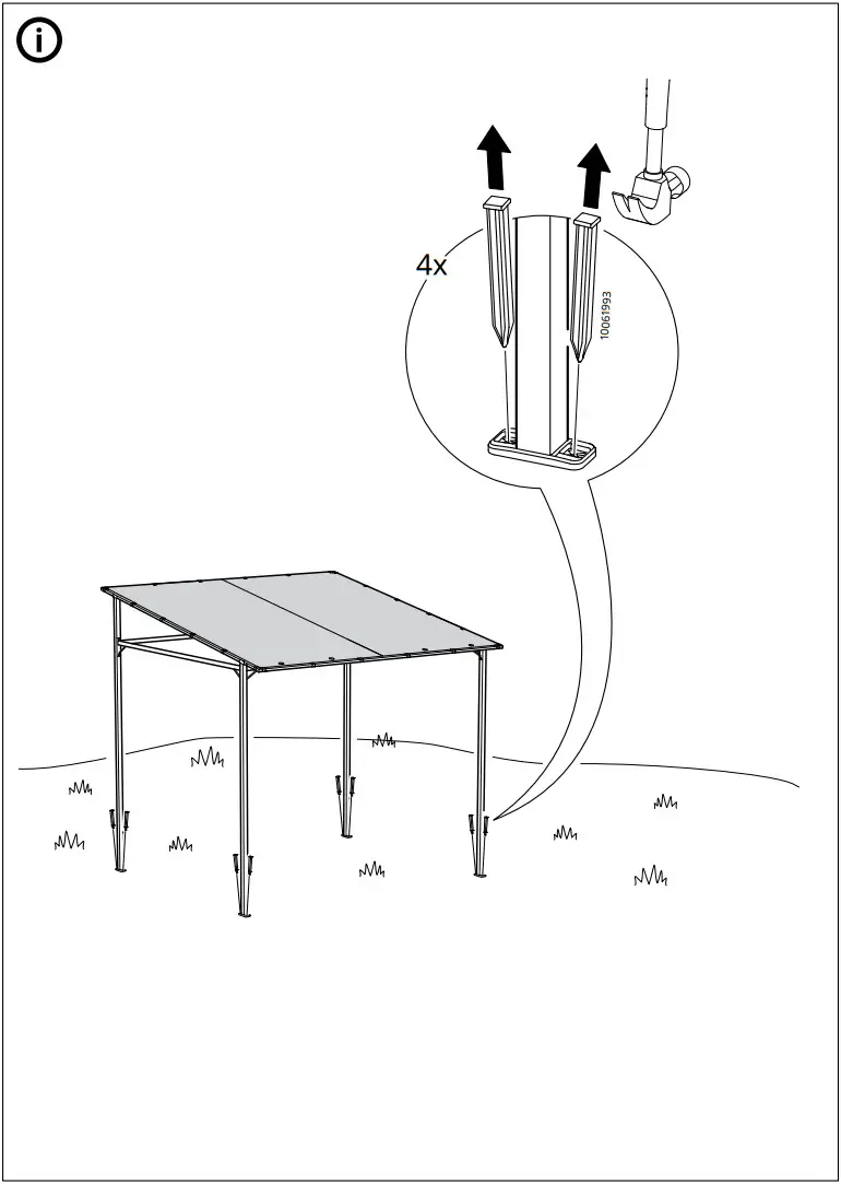 IKEA AA 2266758 1 GUNNÖN Gazebo Dark Grey 238x233 cm - Figure 2