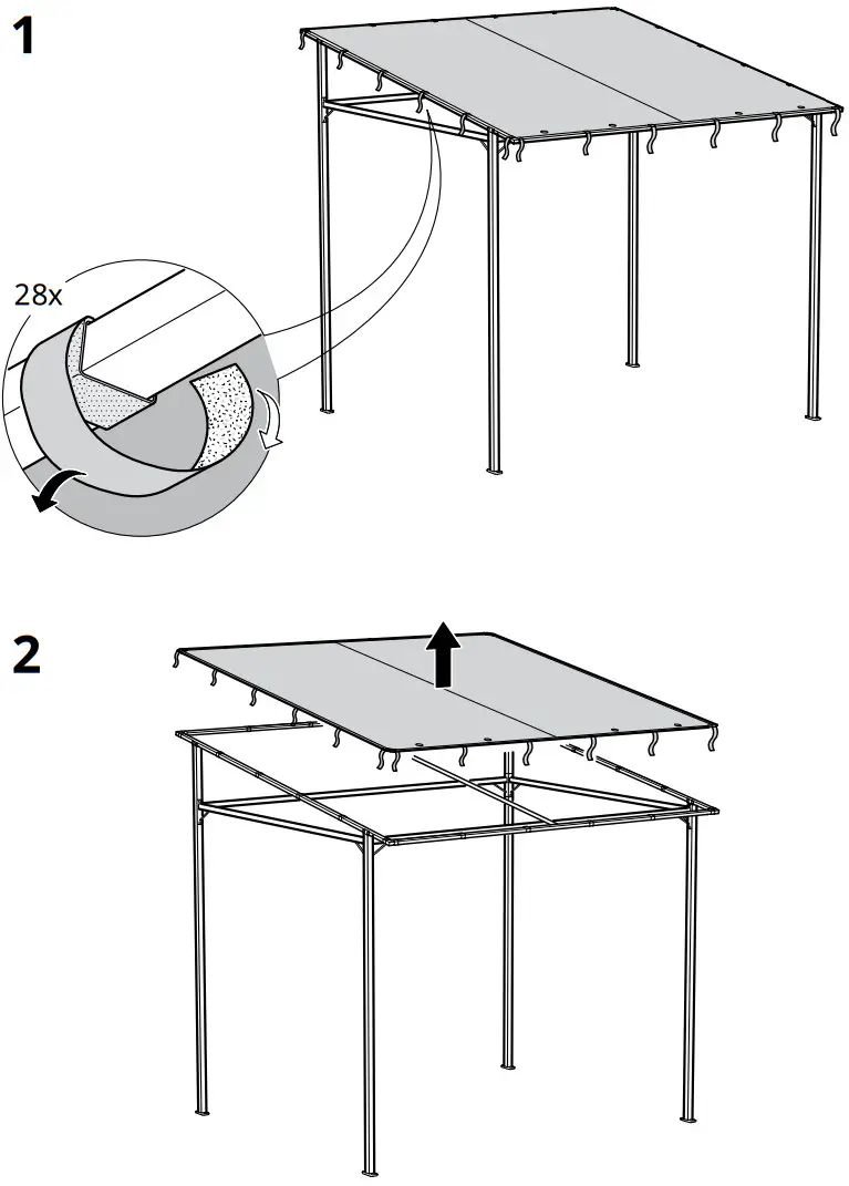 IKEA AA 2266758 1 GUNNÖN Gazebo Dark Grey 238x233 cm - Figure 5