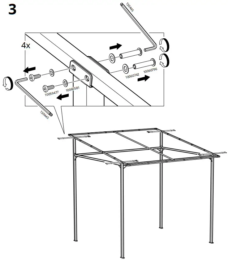 IKEA AA 2266758 1 GUNNÖN Gazebo Dark Grey 238x233 cm - Figure 6