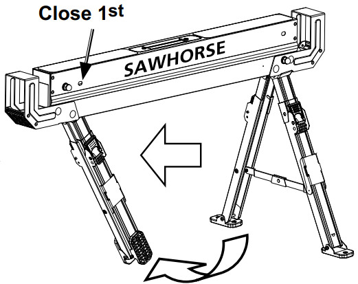 Bauer 57807 1300 LB Capacity Steel Sawhorse - Legs all the way