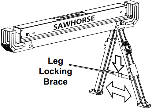 Bauer 57807 1300 LB Capacity Steel Sawhorse - Locking Brace