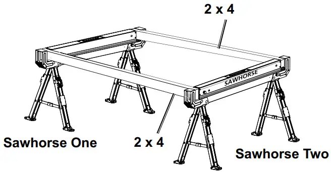 Bauer 57807 1300 LB Capacity Steel Sawhorse - Sawhorse One