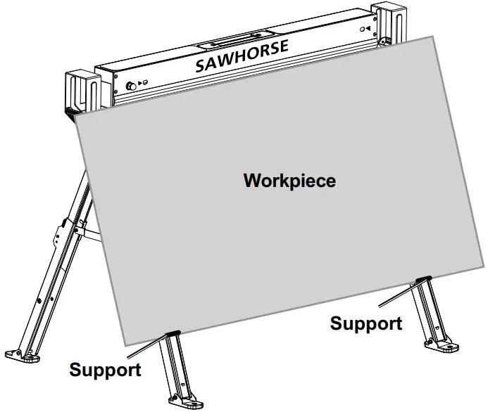 Bauer 57807 1300 LB Capacity Steel Sawhorse - Workpiece