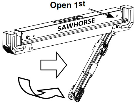 Bauer 57807 1300 LB Capacity Steel Sawhorse - pull Legs