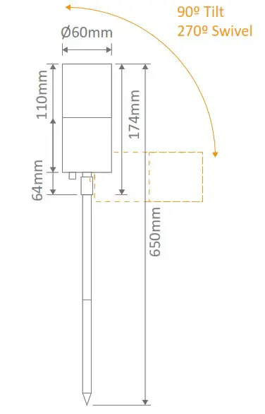 DOMUS SHADOW 1 GRDN Garden Spike - Specifications